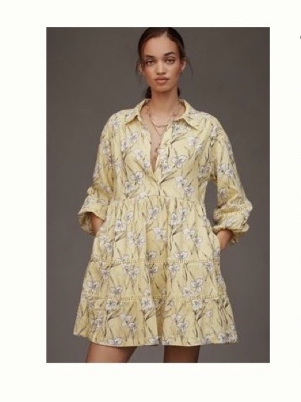 Maeve Yellow Floral Linen Dress